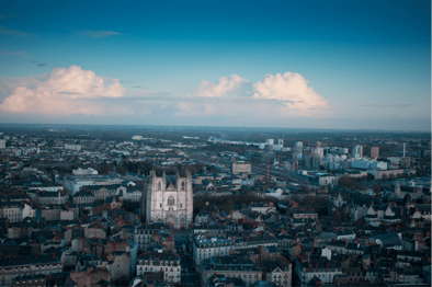 Vue aérienne de la ville de Nantes