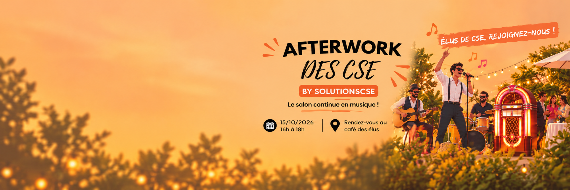 Afterwork des CSE à Bordeaux le 15 octobre 2026 de 16h à 18h au café des élus