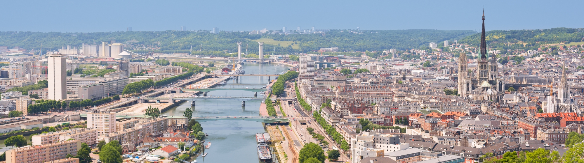 Vue aérienne de la ville de Rouen