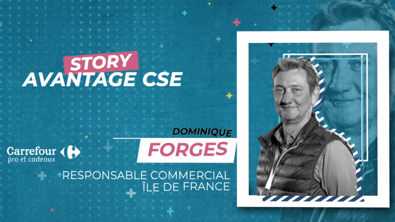 Infographie sur l'interview de Dominique Forges, responsable commercial Île-de-France de Carrefour