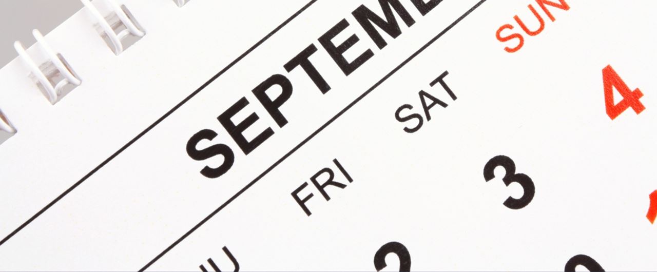 Page de calendrier au mois de septembre