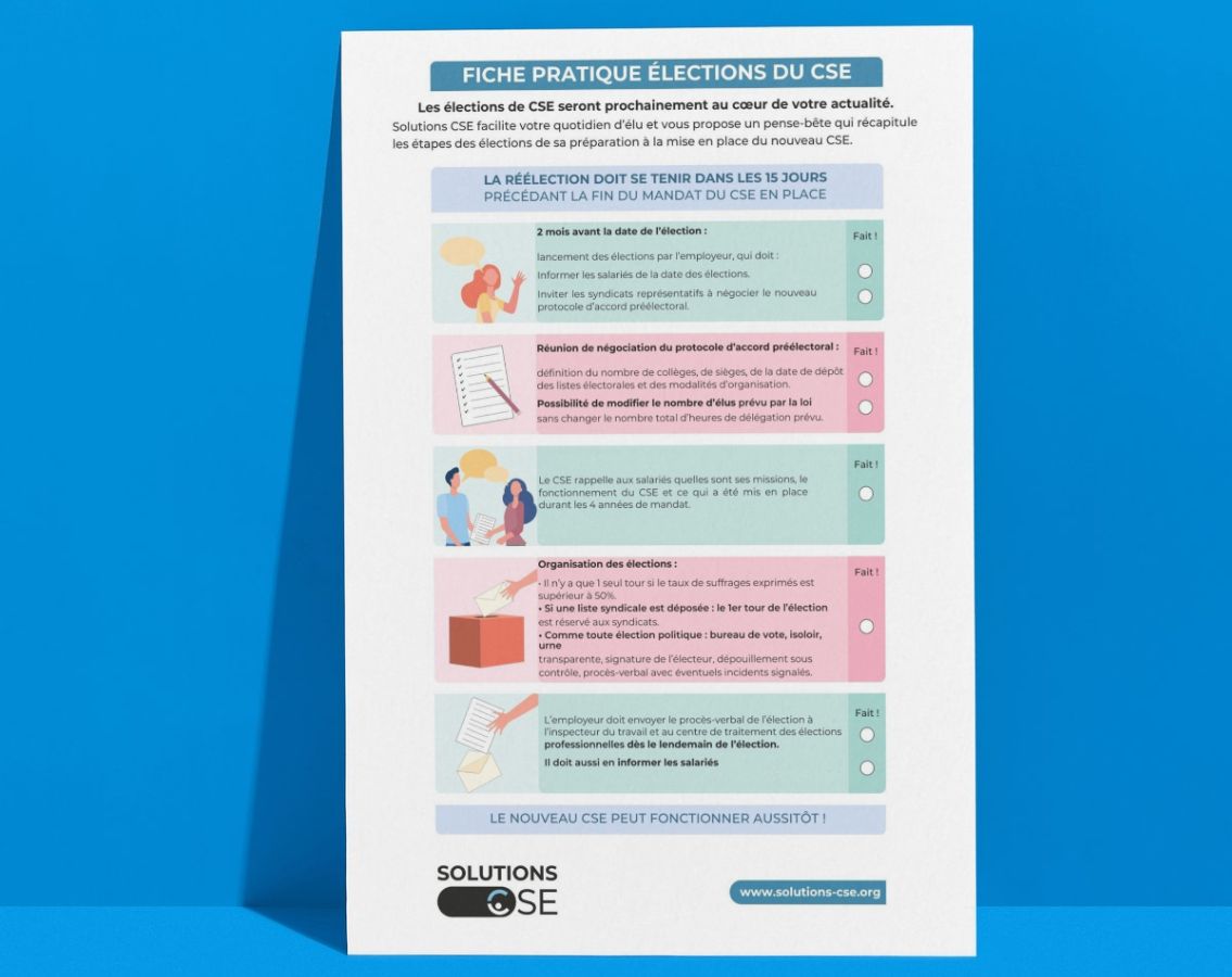 Fichier pratique sur les élection CSE sur fond bleu