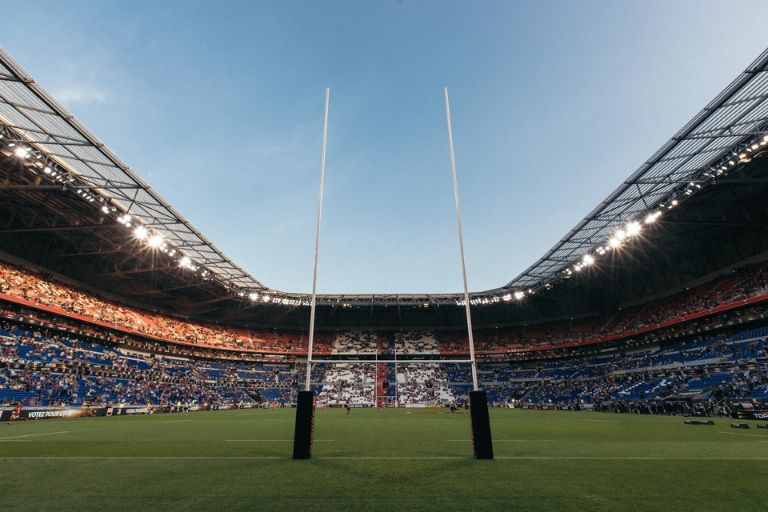 Vue d'un terrain de rugby